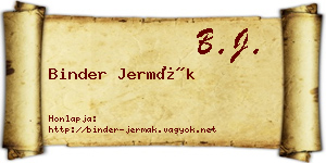 Binder Jermák névjegykártya